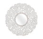 GINER Y COLOMER Espejo Redondo Decorativo Tallado a Mano, MDF, Acabado Pátina Blanca, Diámetro 120 cm